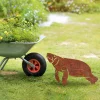 Rustic Manatee Metal Garden Decor, Manatee Ocean Patio Stake