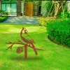 Rustic Northern Cardinal Bird Metal Garden Decoration, Red Cardinal Exterior Accent For Christmas