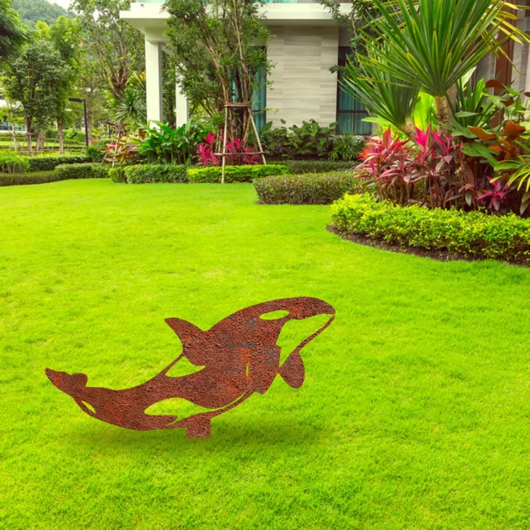 Rusted Orca, Killer Whale Metal Garden Art, Orca, Killer Whale Beach Gift For Him