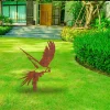 Rustic Macaw Parrot Metal Garden Stake, Macaw Parrot Housewarming Gift For Father