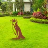 Rusted Penguin Metal Garden Decoration, Penguin Weatherproof Gift For Mom