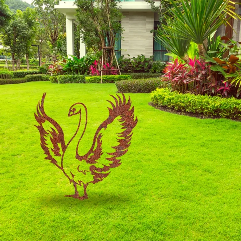 Rustic American Swan Metal Garden Decoration, Swan Modern Sign