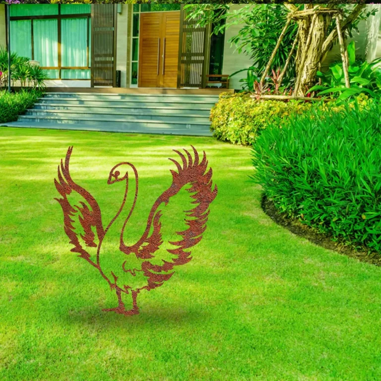 Rustic American Swan Metal Garden Decoration, Swan Modern Sign