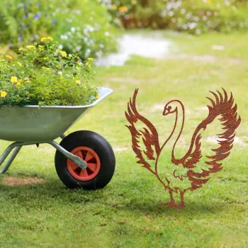 Rustic American Swan Metal Garden Decoration, Swan Modern Sign