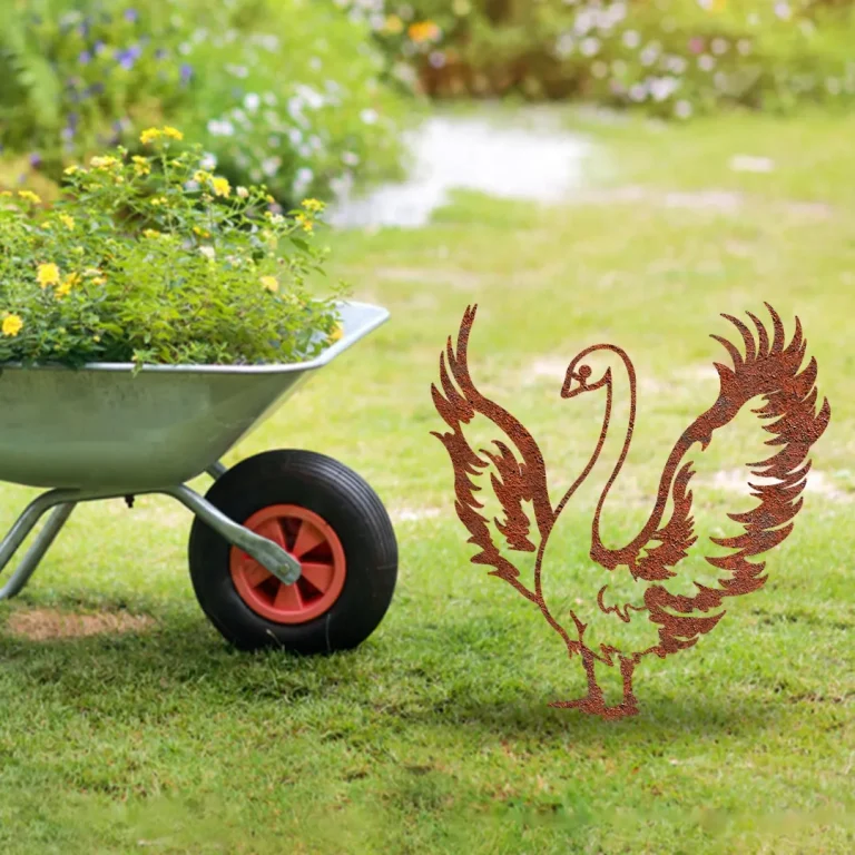 Rustic American Swan Metal Garden Decoration, Swan Modern Sign