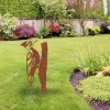 Rusty Woodpecker Metal Garden Sculpture, Woodpecker Bird Outdoor Artwork