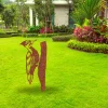 Rusty Woodpecker Metal Garden Sculpture, Woodpecker Bird Outdoor Artwork