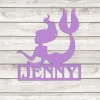 Personalized Violet Mermaid Metal Sign, Violet Mermaid Girl's Room Accent
