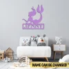 Personalized Violet Mermaid Metal Sign, Violet Mermaid Girl's Room Accent
