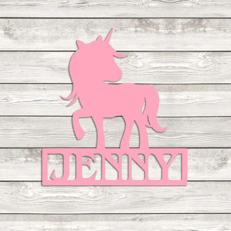 Customized Pink Unicorn Metal Art, Pink Unicorn Decorative Art For Daughter