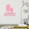 Customized Pink Unicorn Metal Art, Pink Unicorn Decorative Art For Daughter