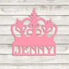 Custom Pink Princess Crown Metal Wall Art, Princess Crown Cutout Plaque For Daughter's Room