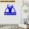 Personalized Buck Head Metal Art, Deer Steel Plaque For Boy's Room