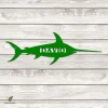 Personalized Swordfish Color Metal Wall Decoration, Swordfish Kids Room Stainless Decor