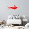 Personalized Swordfish Color Metal Wall Decoration, Swordfish Kids Room Stainless Decor