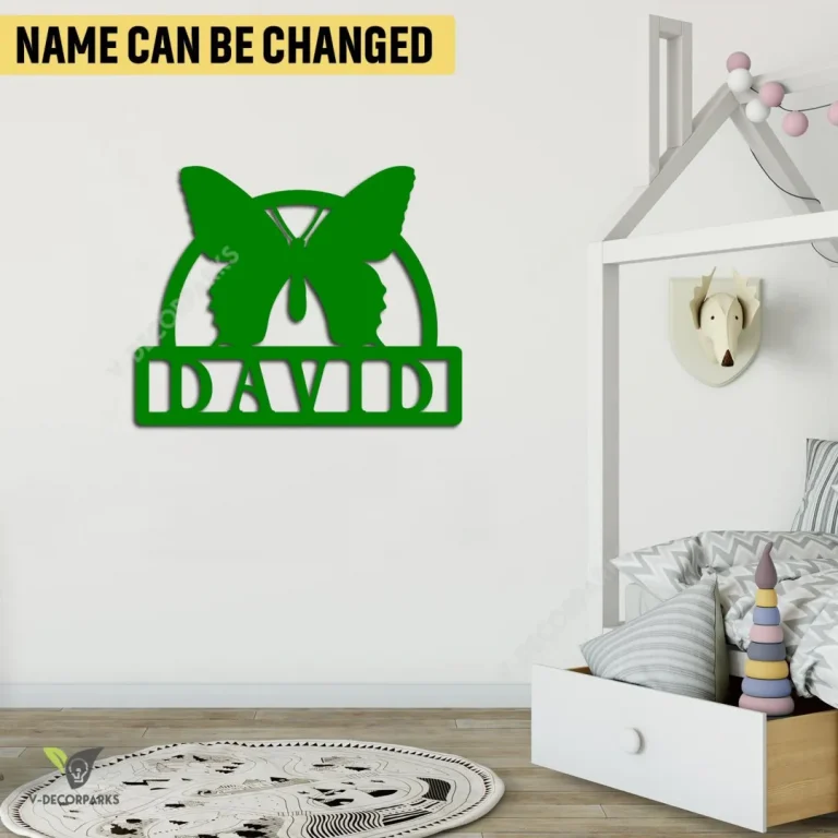 Personalized Colorful Butterfly Metal Art, Lovely Butterfly Girl's Room Cutout Decoration