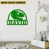 Customized Name Dinosaur Skull Metal Art, T-rex Skull, T-rex Fossil Jurassic Cut Wall Hanging For Boys