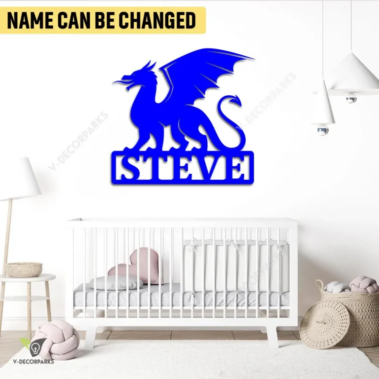 Personalized Fairy Dragon Metal Wall Decoration, Fairy Dragon Modern Decor For Son