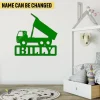 Customized Dump Truck Metal Wall Decor, Construction, Dump Truck Toy Nursery Steel Plaque