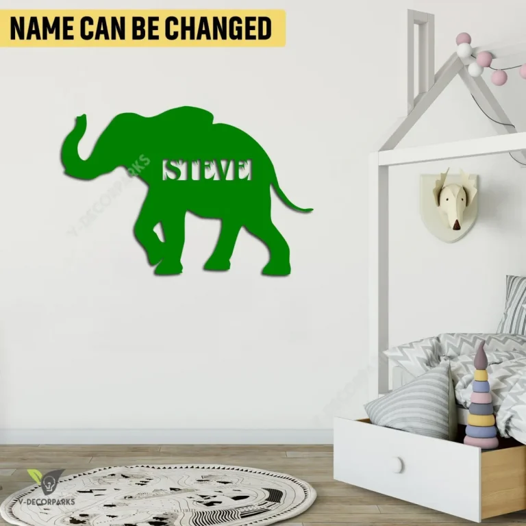 Custom Elephant, Safari Animal Metal Sign, Elephant, Safari, Africa Decorative Decor For Baby