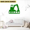 Personalized Excavator, Backhoe Metal Art, Excavator, Backhoe Construction Interior Gift For Son