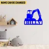 Personalized Excavator, Backhoe Metal Art, Excavator, Backhoe Construction Interior Gift For Son