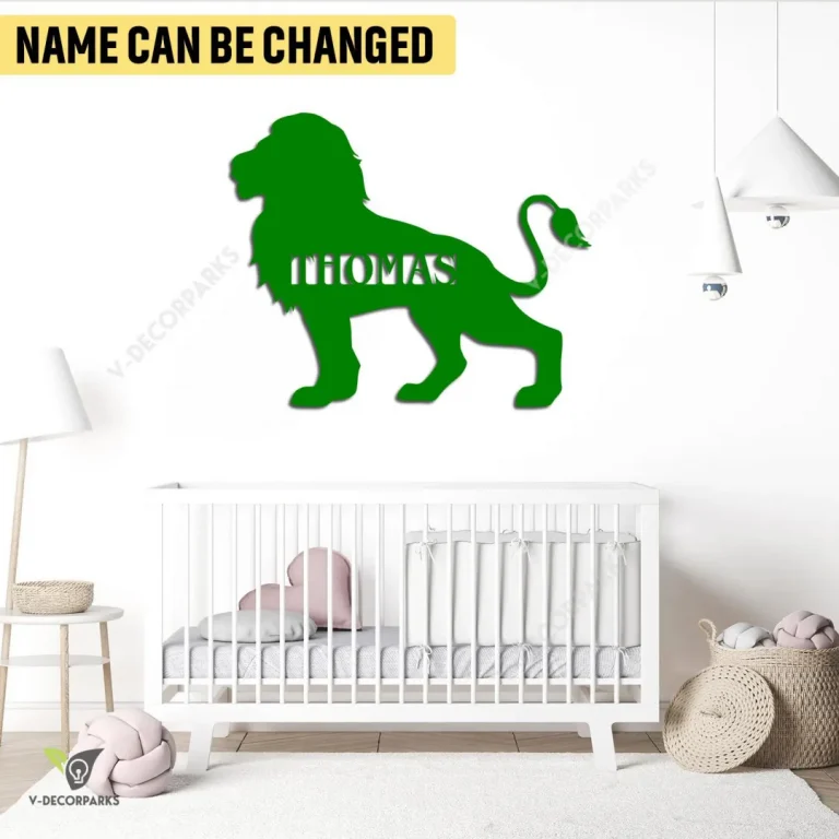 Personalized Name Lion, African Metal Wall Decoration, Lion King Of African Inner Son's Room Accent
