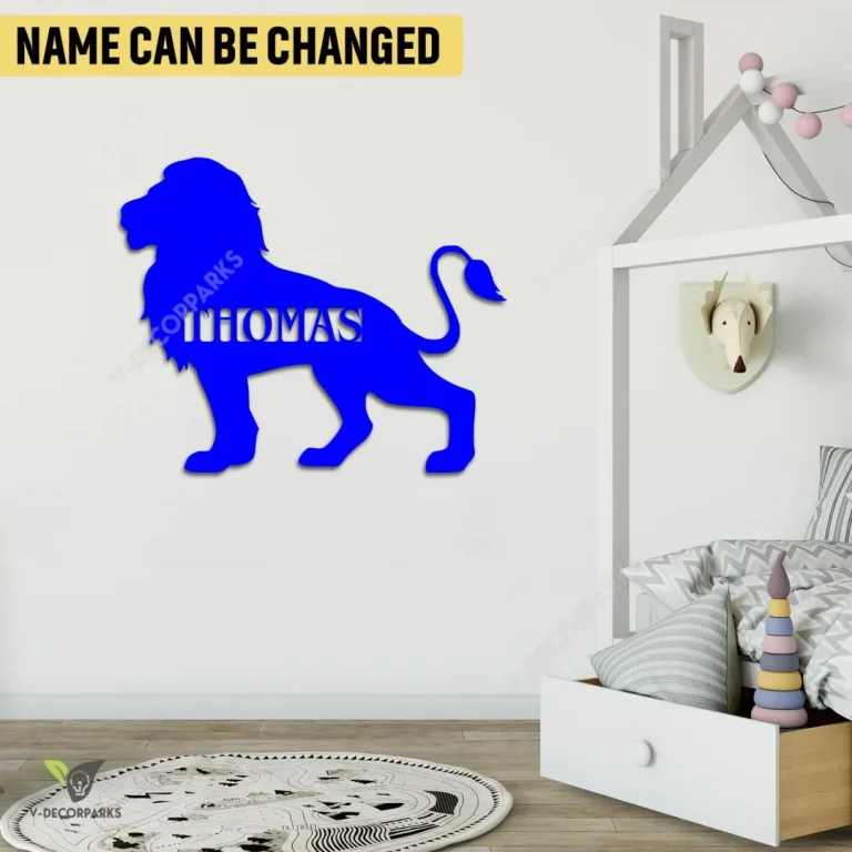 Personalized Name Lion, African Metal Wall Decoration, Lion King Of African Inner Son's Room Accent