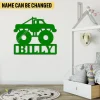 Customized Monster Truck Racing Metal Sign, Monster Truck Nursery Metallic Decoration