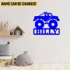 Customized Monster Truck Racing Metal Sign, Monster Truck Nursery Metallic Decoration