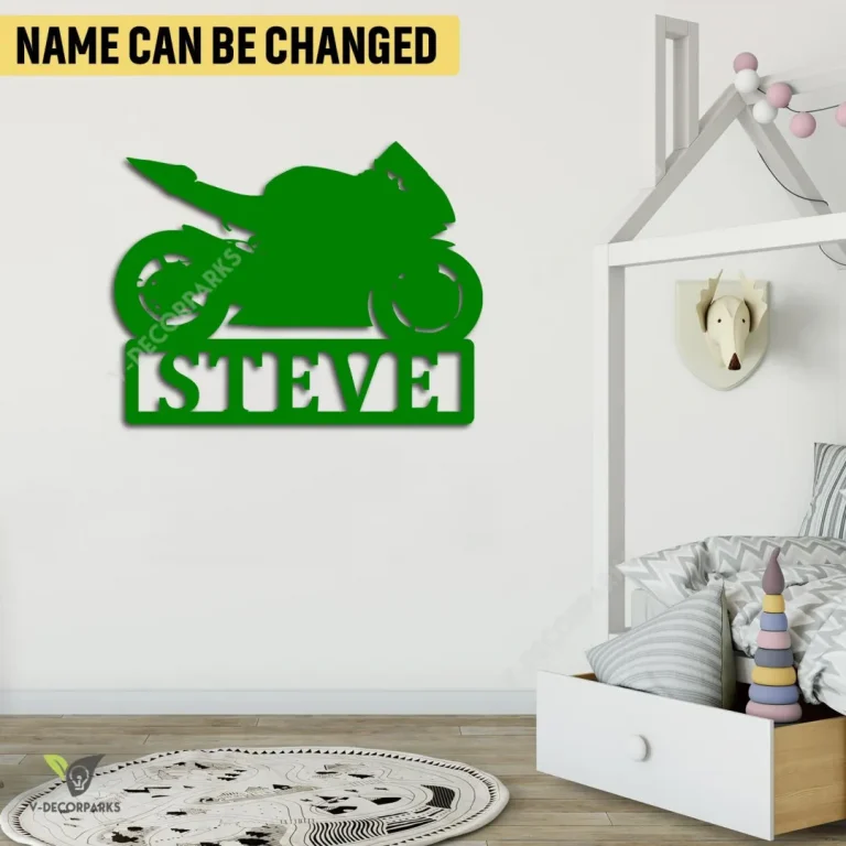 Custom Motorcycle Hobby Metal Art, Motorbike Indoor Wall Hanging For Kid