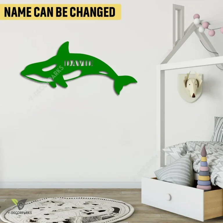Personalized Orca, Killer Whale Metal Wall Art, Orca, Killer Whale Sea Christmas Gift For Kids