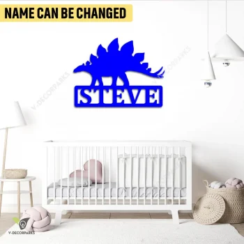 Personalized Stegosaurus Dinosaur Metal Wall Decor, Stegosaurus Dinosaur, Herbivore Dinosaur Kids Room Welded Sign