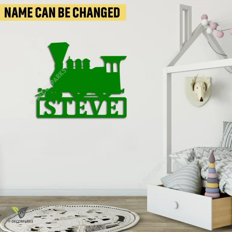 Personalized Train Metal Art, Train, Railroad Nursery Bedroom Interior Artwork