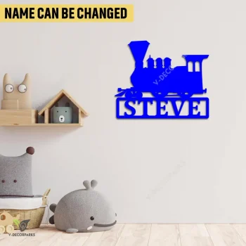 Personalized Train Metal Art, Train, Railroad Nursery Bedroom Interior Artwork