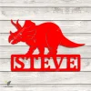 Customized Triceratops Dinosaur Metal Wall Decor, Triceratops Jurassic World Kids Room Christmas Decor