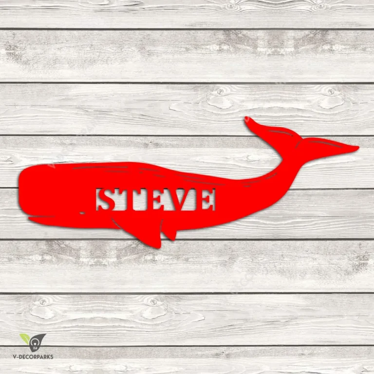 Customized Sperm Whale Metal Art, Sperm Whale Beach Nursery Home Accent