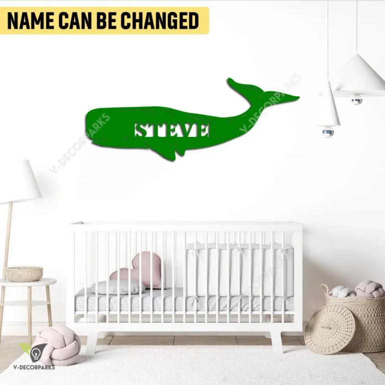 Customized Sperm Whale Metal Art, Sperm Whale Beach Nursery Home Accent