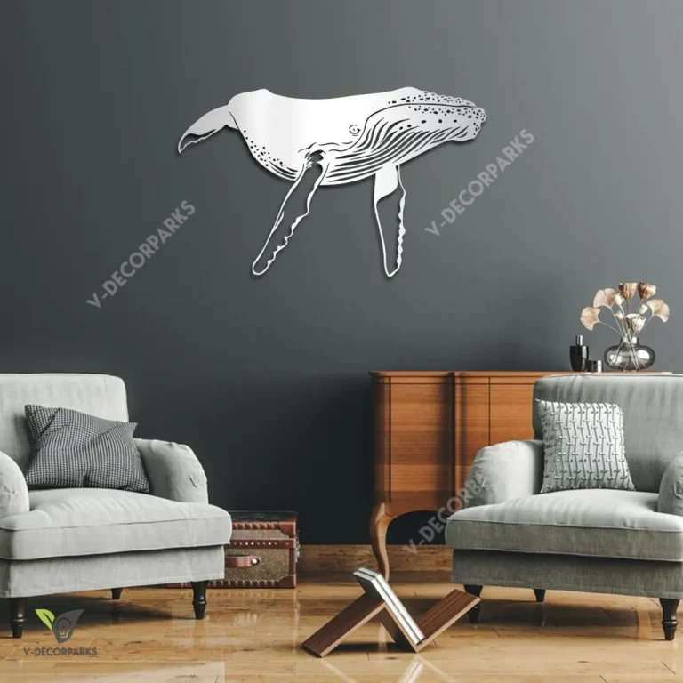 Humpback Whale Metal Art, Humback Whale Rust Resistant Decor