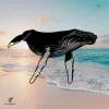 Humpback Whale Metal Art, Humback Whale Rust Resistant Decor