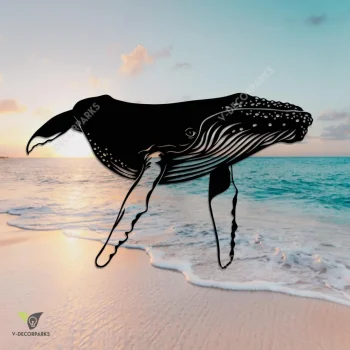 Humpback Whale Metal Art, Humback Whale Rust Resistant Decor
