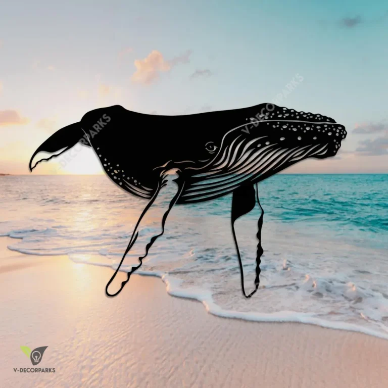 Humpback Whale Metal Art, Humback Whale Rust Resistant Decor