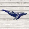 Blue Whale Printed Metal Art, Whale Beach House Oversized Artwork