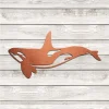 Copper Orca, Killer Whale Metal Sign, Orca Living Room Rust Resistant Plaque