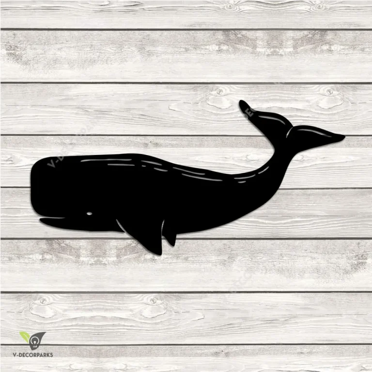 Silhouette Sperm Whale Metal Wall Decoration, Sperm Whale Beach Best Decoration