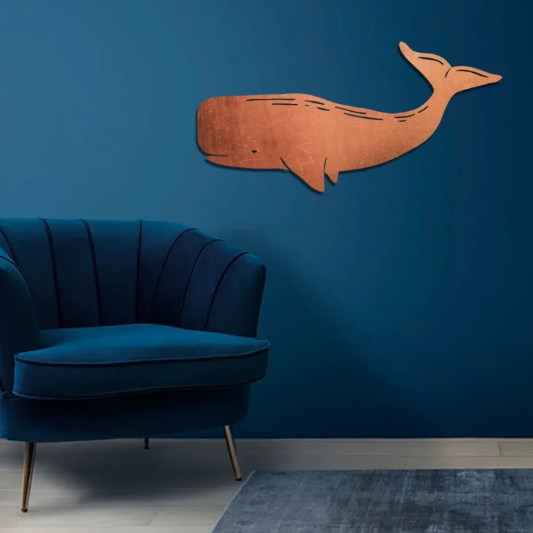 Copper Sperm Whale Metal Art, Sperm Whale Coast Hanging Decor