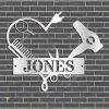 Personalized Hair Dryer, Comb And Mirror Heart Metal Sign, Hairdresser, Hair Salon Decorative Accent