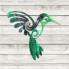 Green Hummingbird Metal Wall Art, Green Hummingbird Fence Decor