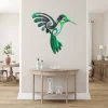 Green Hummingbird Metal Wall Art, Green Hummingbird Fence Decor