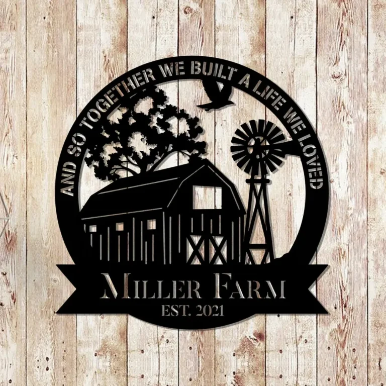 Customized Barn Windmill Farm Metal Sign, Entry Road Decor